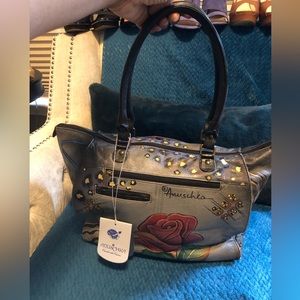 Anushka Handpainted Leather handbag